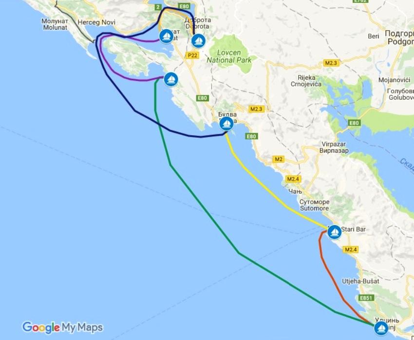Яхтенный маршрут Вся Черногория за 7 дней